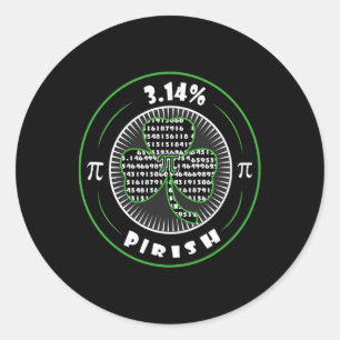 Pi Day Irish Kleeblatt Clover Pirish Math Lover Ge Runder Aufkleber