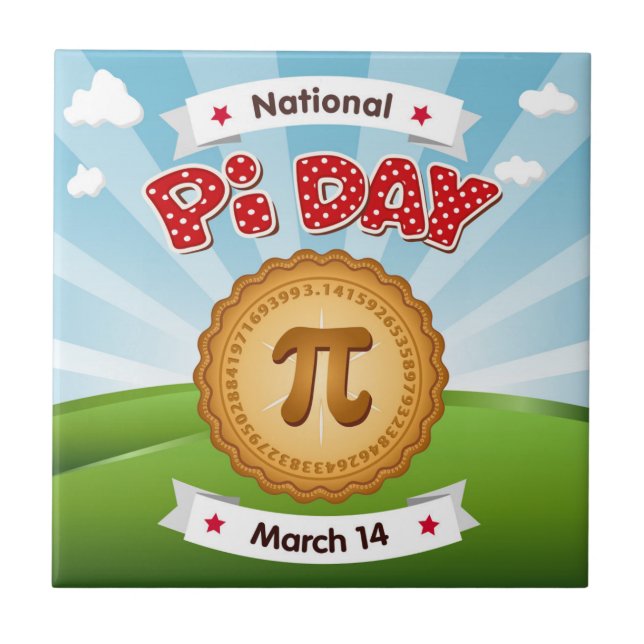 Pi Day Keramik Tile Fliese (Vorderseite)