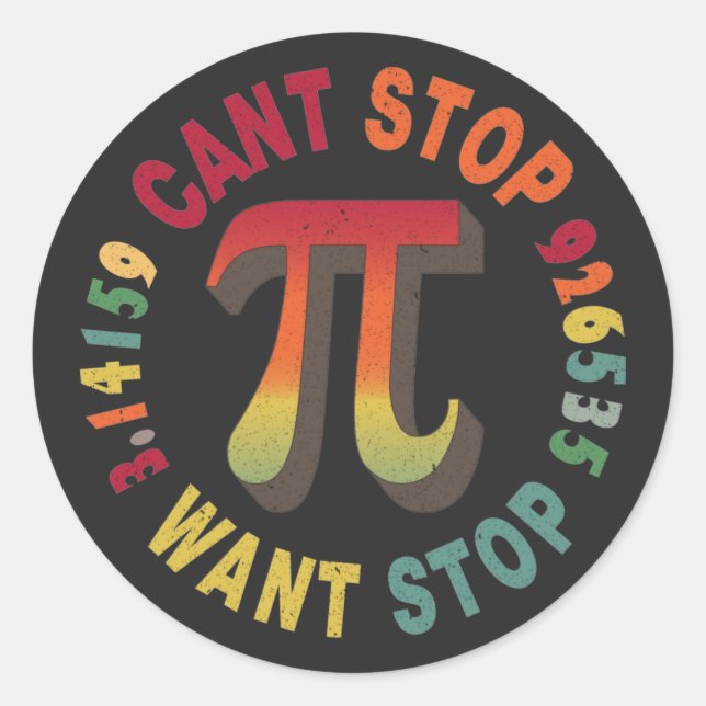 Pi-day-Kinder - 3,14 Pi-Nummer Symbol Mathematik W Runder Aufkleber (Vorderseite)