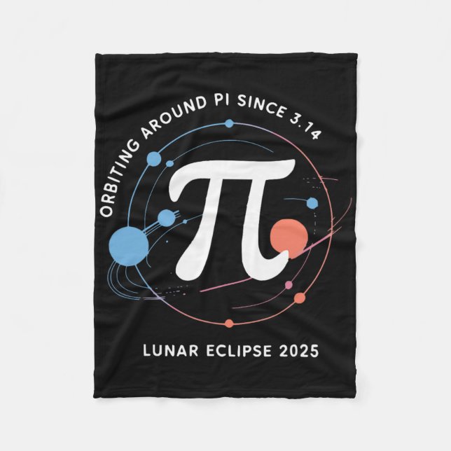 Pi Day Lunar Eclipse 2025 Kosmische Mathematik Fleecedecke (Vorderseite)