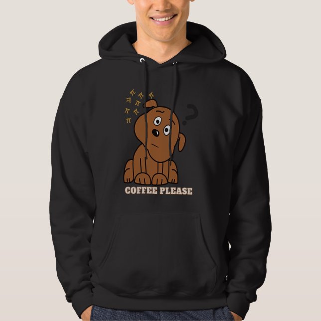 Pi Day Math Coffee and dog  Geometry Trigonometry Hoodie (Vorderseite)