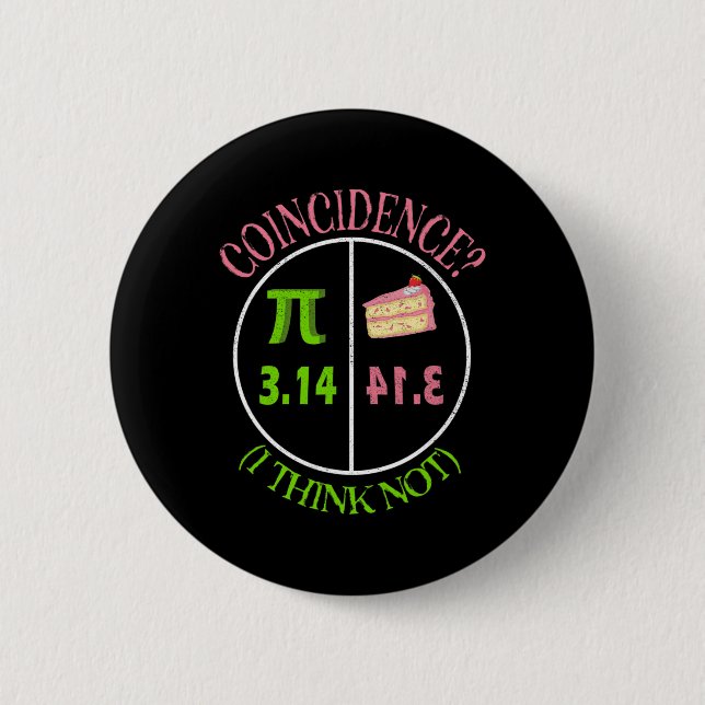 Pi Day Math Lover 3,14 Pie Zufall Ich glaube nicht Button (Vorderseite)
