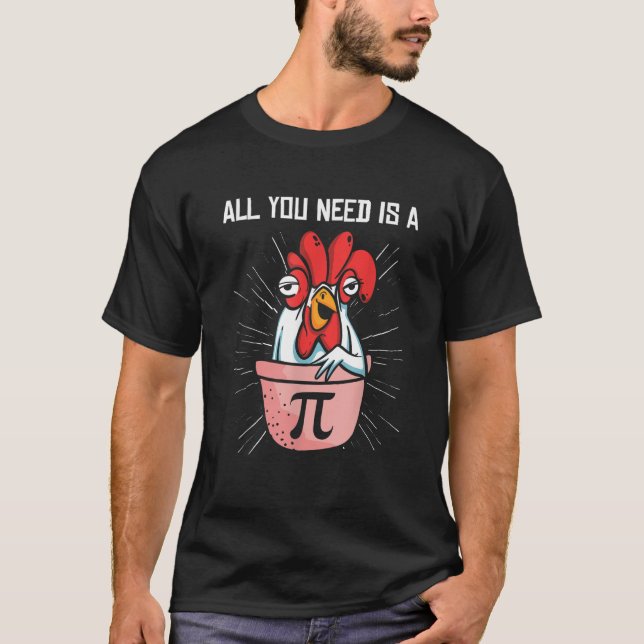 Pi Day Math Pie Chicken Pot Pi Nummer T-Shirt (Vorderseite)