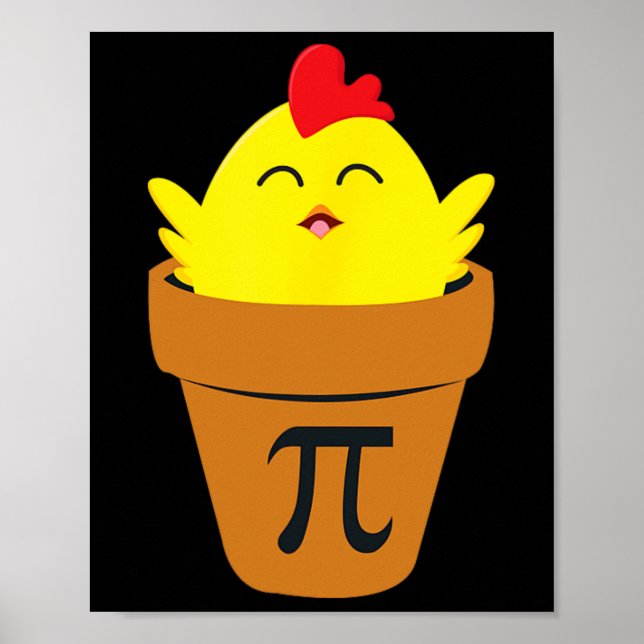 Pi Day Math T Shirt Funny Chicken Pot Pie T Shirt Poster (Vorne)
