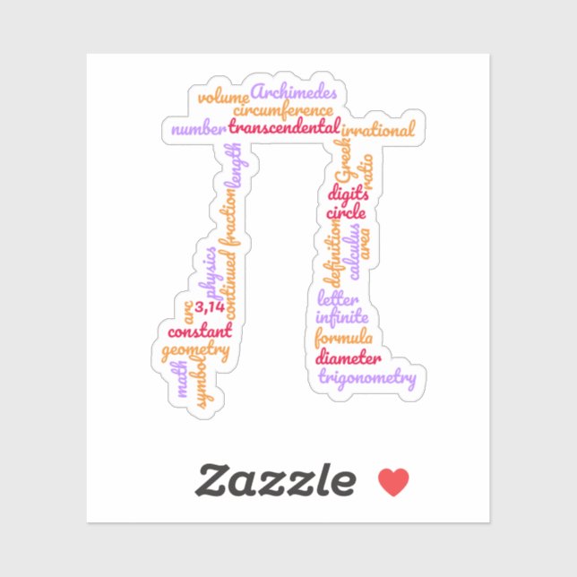 Pi Day Math Word Cloud Aufkleber (Blatt)