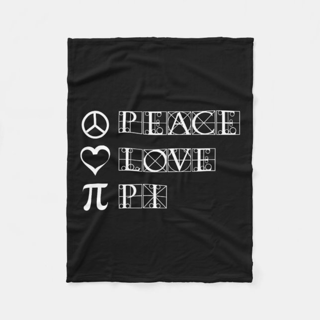Pi Day Peace Liebe Math Geometry Trigonometrie Fleecedecke (Vorderseite)