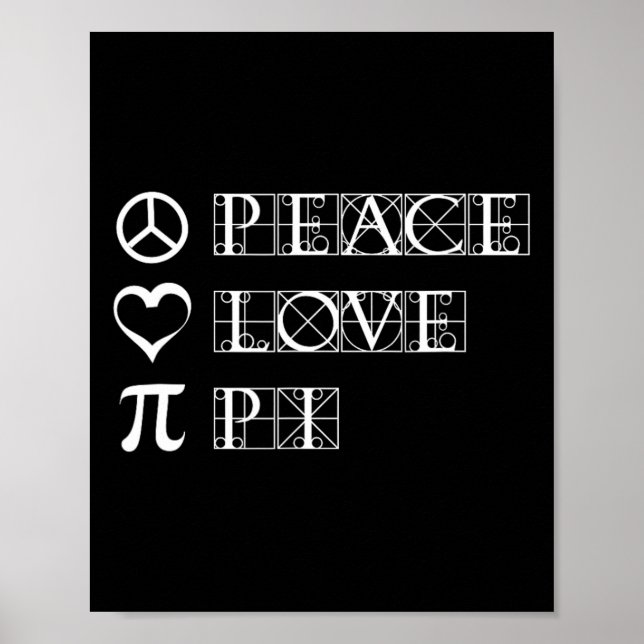 Pi Day Peace Liebe Math Geometry Trigonometrie Poster (Vorne)