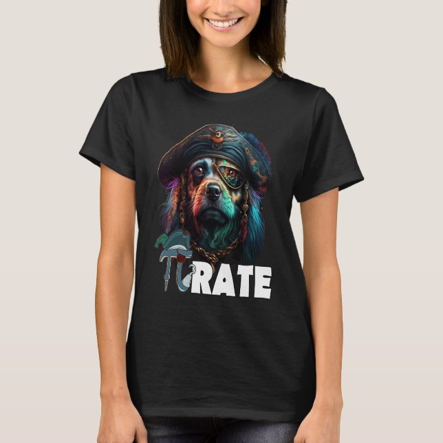 Pi Day Pi rate Dog 314 Funny Math Science Teacher  T-Shirt (Vorderseite)