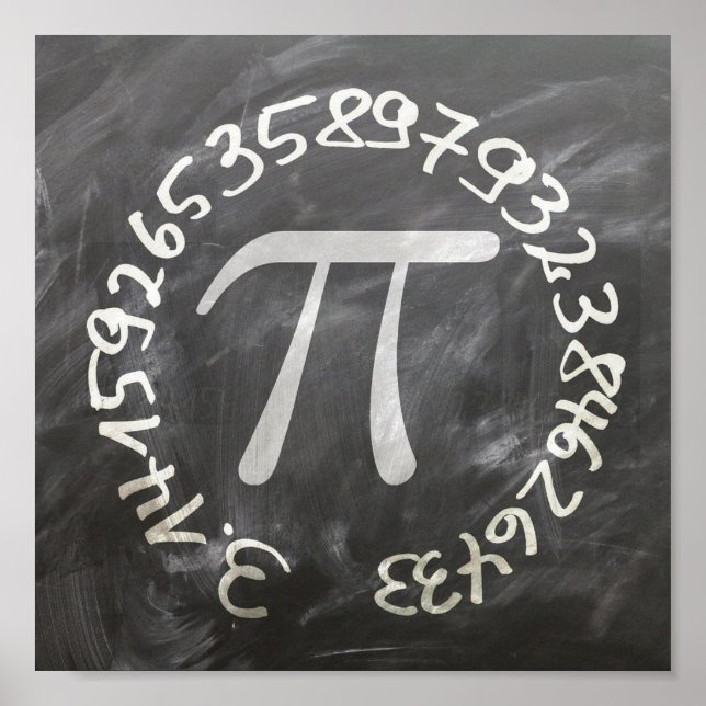 Pi Day PiDay Chalkboard-Bildung Poster (Vorne)