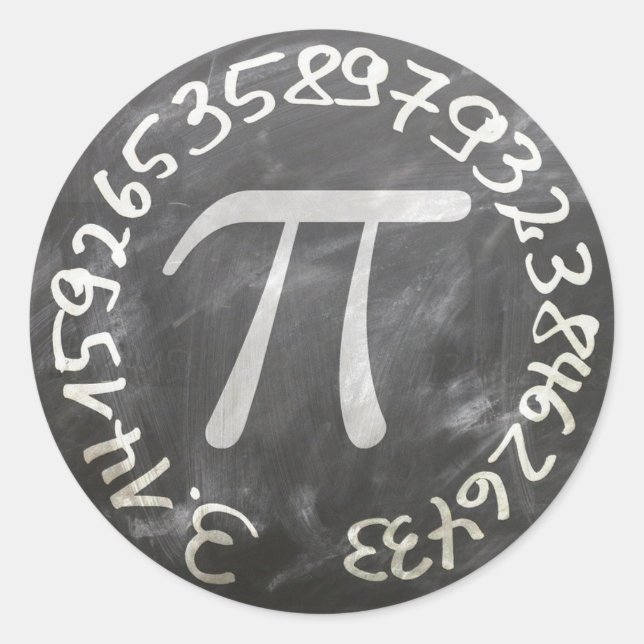 Pi Day PiDay Chalkboard-Bildung Runder Aufkleber (Vorderseite)