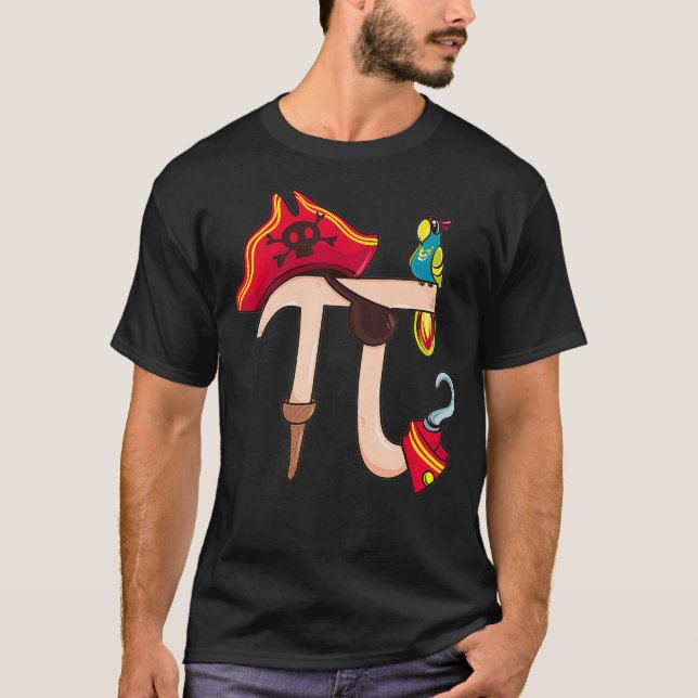 PI Day Pirate Math Geek Parrot Lehrer Männer T-Shirt (Vorderseite)