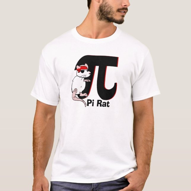 Pi Day Pirate Rat T-Shirt (Vorderseite)