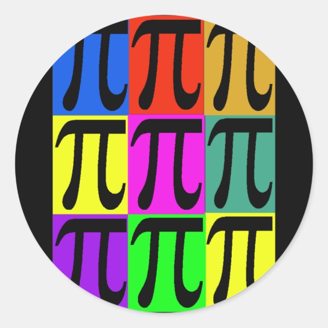 Pi Day POPART Geschenke Runder Aufkleber (Vorderseite)