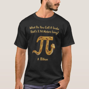 Pi Day Python Pithon Eine Schlange, die 3,14 Meter T-Shirt