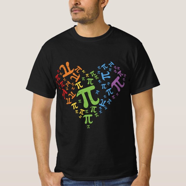 Pi Day Rainbow Heart Math LGBT Gay Lesbian Pride G T-Shirt (Vorderseite)