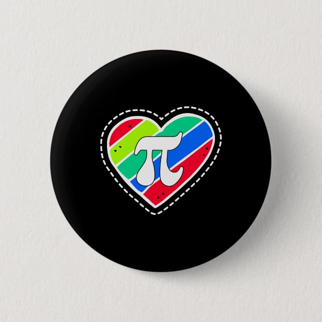 Pi Day Rainbow Hört Mathe Teacher Geschenk Button (Vorderseite)