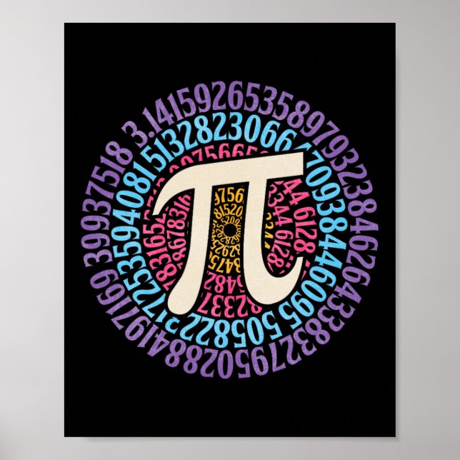 Pi Day Shirt Circular 3.14 Pi Mathe Students Schoo Poster (Vorne)