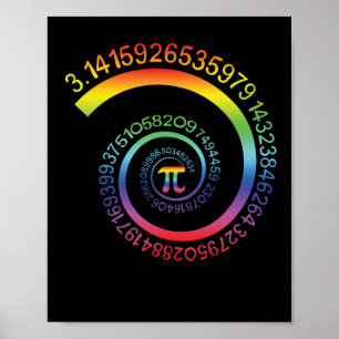Pi Day Shirt Spiral Pi Farbnummern Lehrer Student Poster