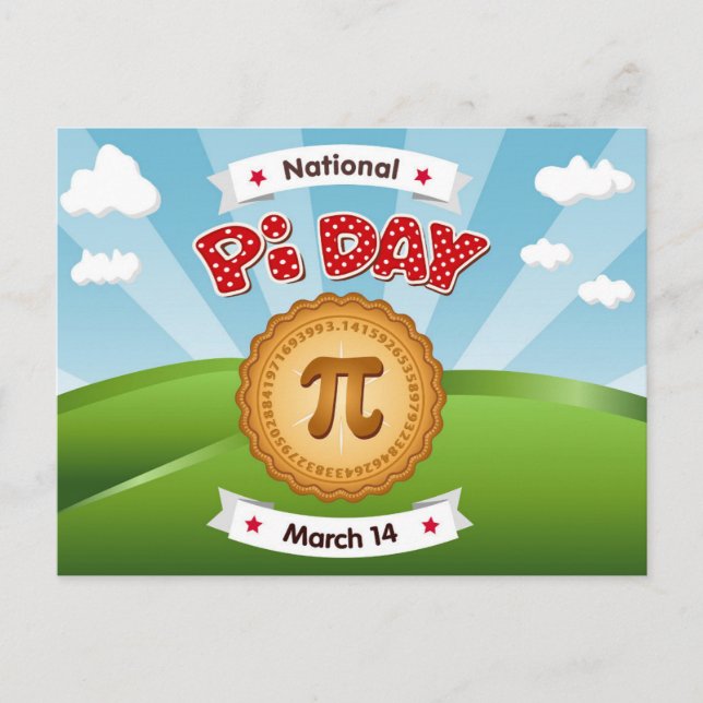 Pi Day Social Postcard Postkarte (Vorderseite)
