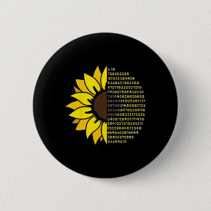 Pi Day Sonnenblume 3,14 Pi Kennzahl Symbol Mathema Button