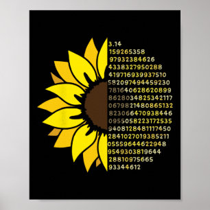 Pi Day Sonnenblume 3,14 Pi Kennzahl Symbol Mathema Poster