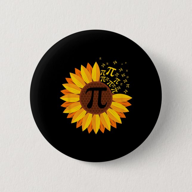 Pi Day Sonnenblume Pi Nummer Symbol Math Themed Sc Button (Vorderseite)