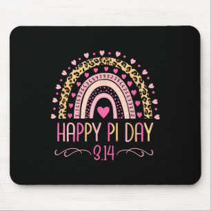 Pi Day Spiral Pi Math Lehrer 3.14 Leopard Regenbog Mousepad