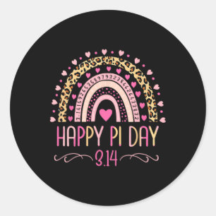 Pi Day Spiral Pi Math Lehrer 3.14 Leopard Regenbog Runder Aufkleber