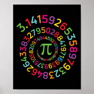 Pi Day Spiral Shirt 3.14159 Frauen Kinder Männer M Poster