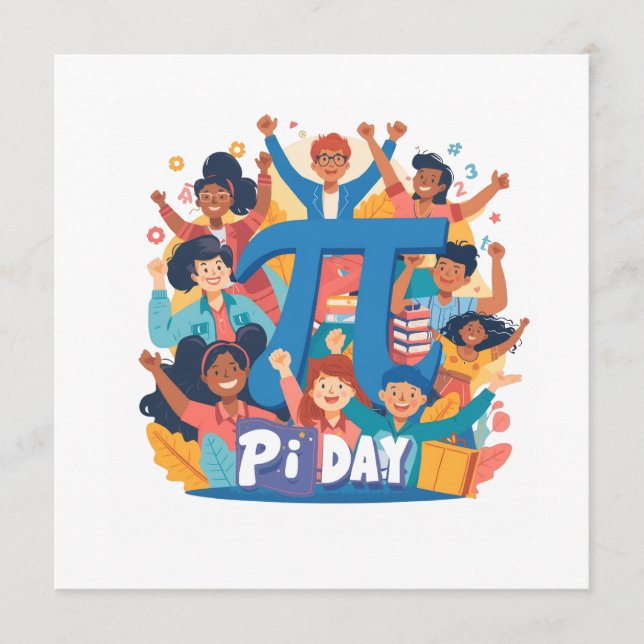 Pi Day Squad Celebration Design Menükarte (Vorderseite)