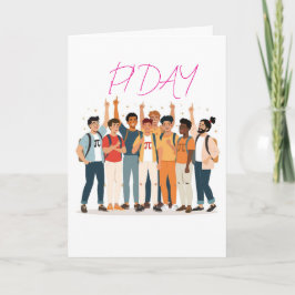 Pi Day Squad – Math Lovers Illustration Karte