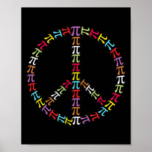 Pi Day Symbol Peace Sign Kids Mathematiker Lehrer Poster