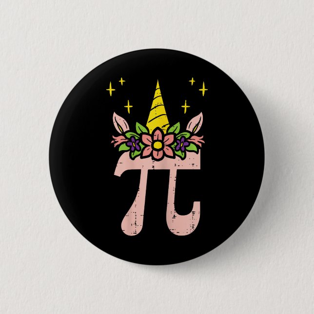 Pi Day Symbol Unicorn Head Niedlich 314 Math Pun G Button (Vorderseite)