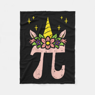 Pi Day Symbol Unicorn Head Niedlich 314 Math Pun G Fleecedecke