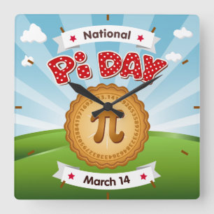 Pi Day Time Holiday Quadratische Wanduhr