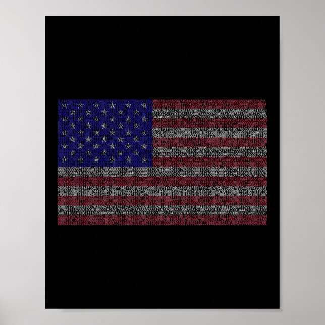 Pi Day Usa Flag Math 3.14 März 14. Poster (Vorne)