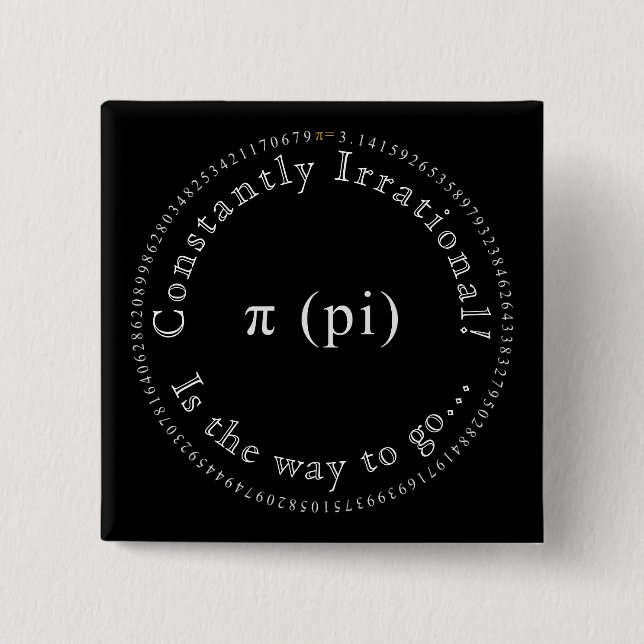 Pi, der irrationale Mathematiklehrer Button (Vorderseite)