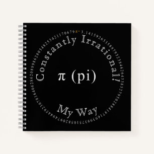 Pi, die irrationale mathematische Konstante, lusti Notizbuch