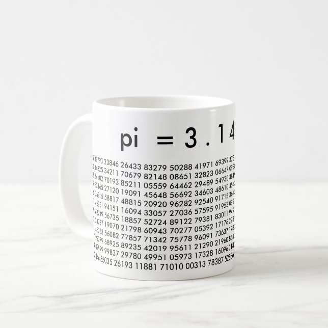 pi Digits 3.14159 Mathematics Liebe Pi Day Tasse (Vorderseite Links)