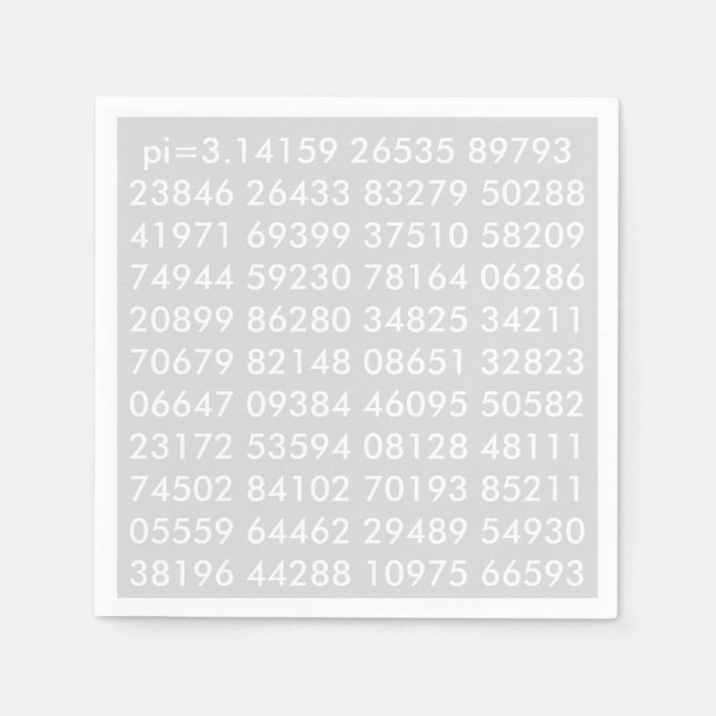 pi Digits Mathematik Liebe pi= 3,14159 pi Serviett Serviette (Vorderseite)
