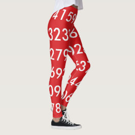 pi Digits Mathematik Liebe pi= 3,14159 pi Tag rot Leggings