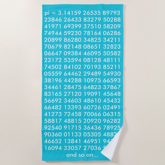 Pi Digits Mathematik Liebe Typografie Zahlen Mathe Strandtuch (Vorderseite)