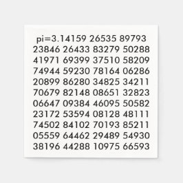 pi Digits mathematische Liebe pi= 3,14159 pi Tag S Serviette