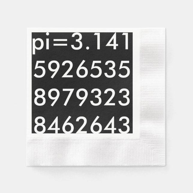pi Digits mathematische Liebe pi= 3,14159 pi Tag S Serviette (Vorderseite)