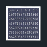 Pi Digits PiDay Party Mathematics Numbers Blue Serviette<br><div class="desc">Pi Digits PiDay Party Mathematics Numbers Blue and White Paper Napkins</div>