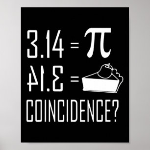Pi Equals Pie 3.14 Gleiche Kuchenzufälle Poster