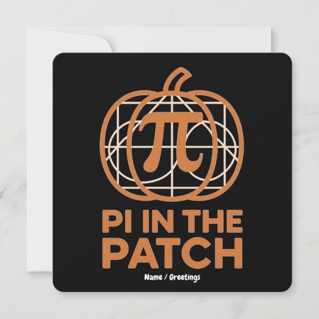 Pi im Patch Minimal Kürbis Pi Mathe-Design  Einladung (Vorderseite)