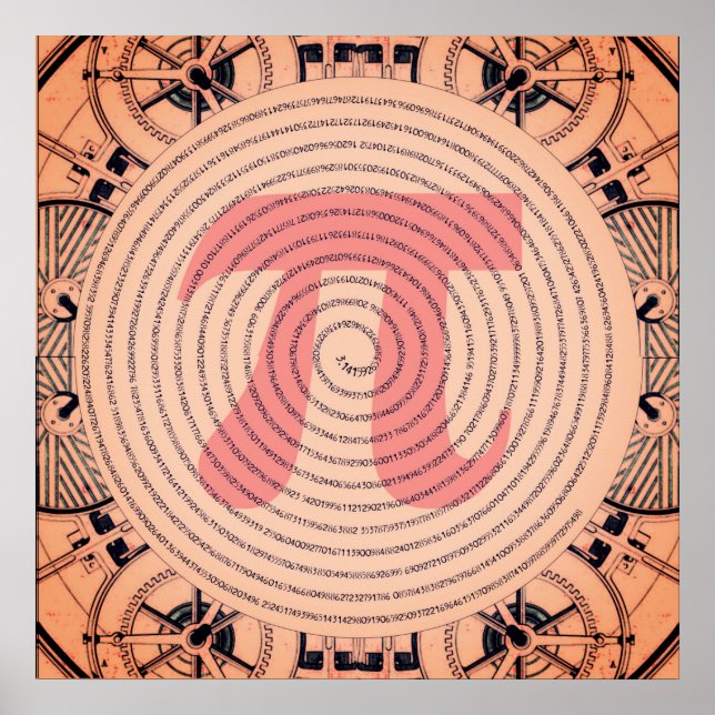 Pi in a Spiral bis 2.210 Ziffern Recoleta Poster (Vorne)