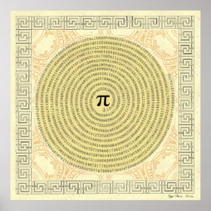 Pi in a Spiral ~ Mathematik als Kunst Poster