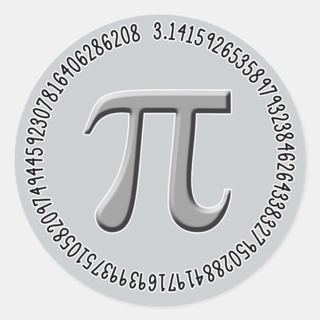 Pi in Silver Runder Aufkleber (Vorderseite)